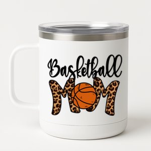 Basketball Mom Leopard Basketball Mama Mothers Day Mom Gift 12 oz Stainless Steel Tumbler Cup