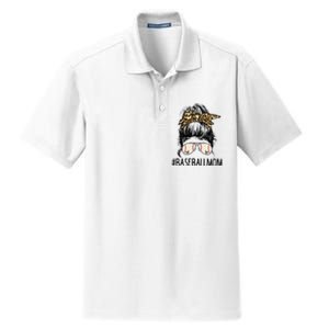 Baseball Mom Leopard Messy Bun Mother's Day Dry Zone Grid Polo