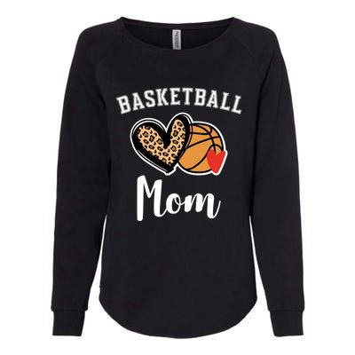 Basketball Mom Leopard Heart Gift Womens California Wash Sweatshirt