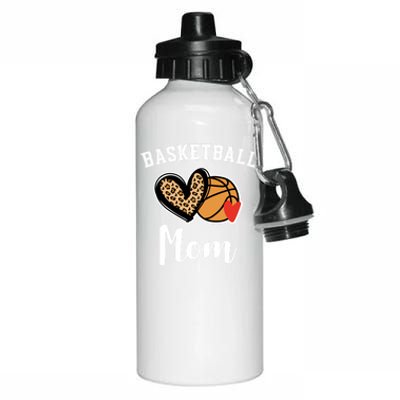 Basketball Mom Leopard Heart Gift Aluminum Water Bottle