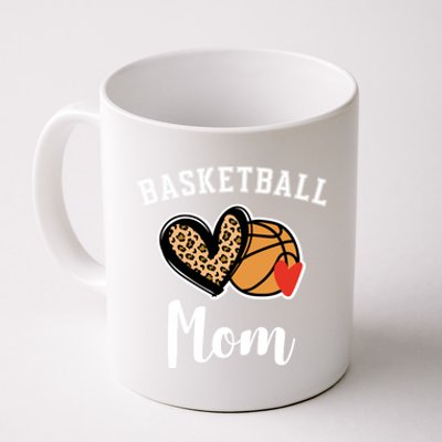 Basketball Mom Leopard Heart Gift Coffee Mug