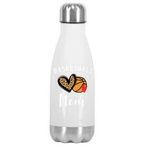 Basketball Mom Leopard Heart Gift Stainless Steel Insulated Water Bottle