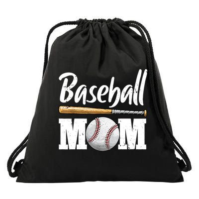 Baseball Mom Leopard Print Baseball Mama Mother's Day Drawstring Bag