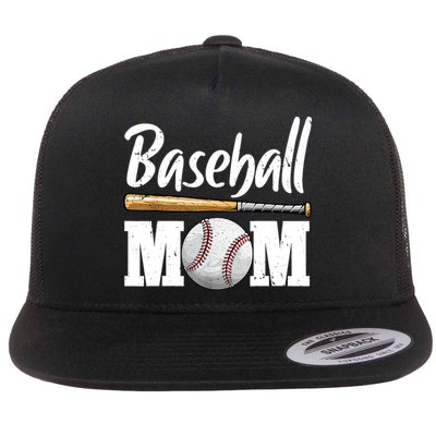 Baseball Mom Leopard Print Baseball Mama Mother's Day Flat Bill Trucker Hat