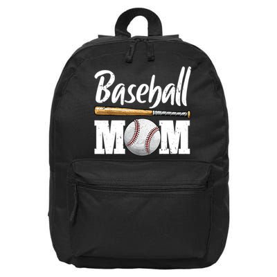 Baseball Mom Leopard Print Baseball Mama Mother's Day 16 in Basic Backpack