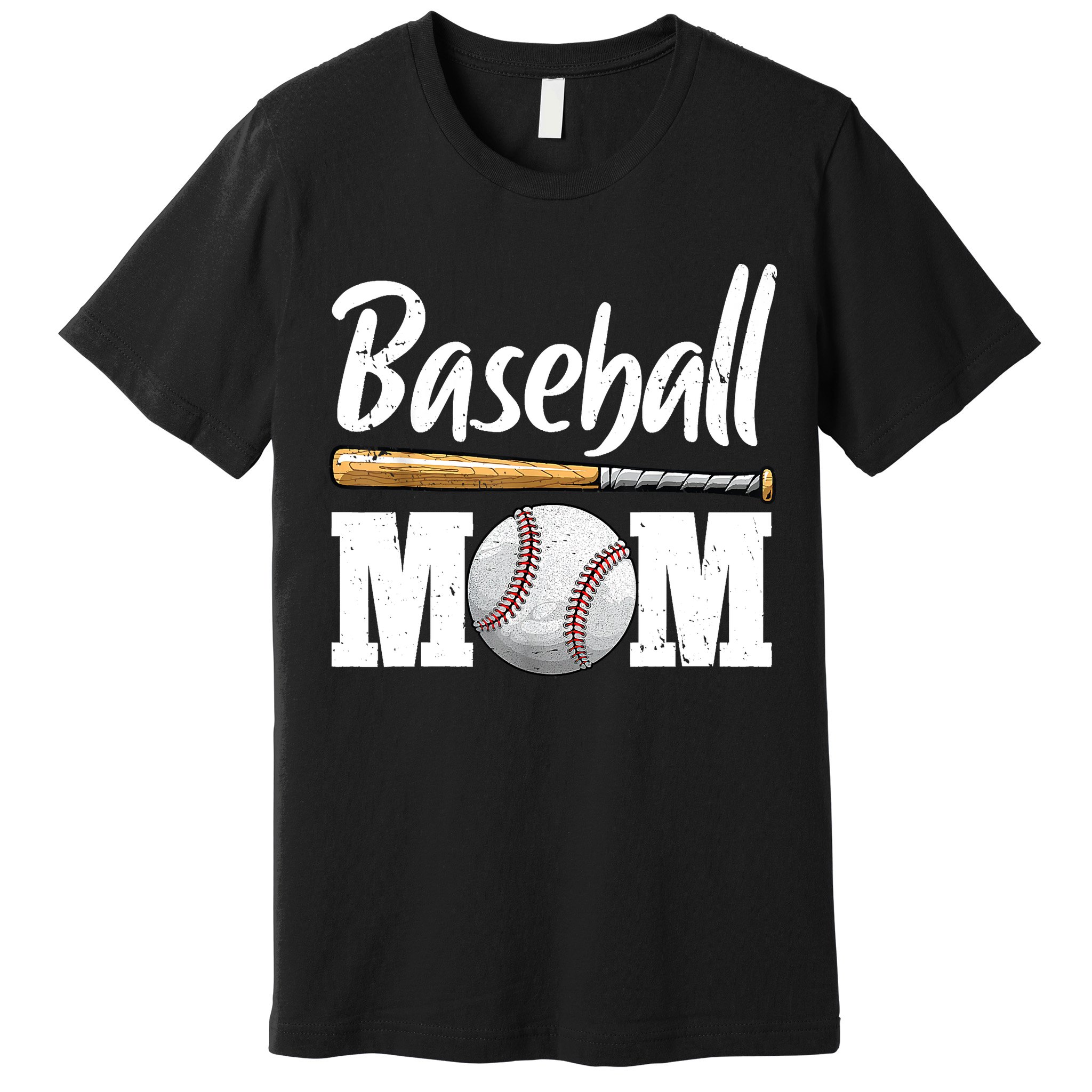 Baseball Mom Leopard Print Baseball Mama Mother's Day Premium T-Shirt