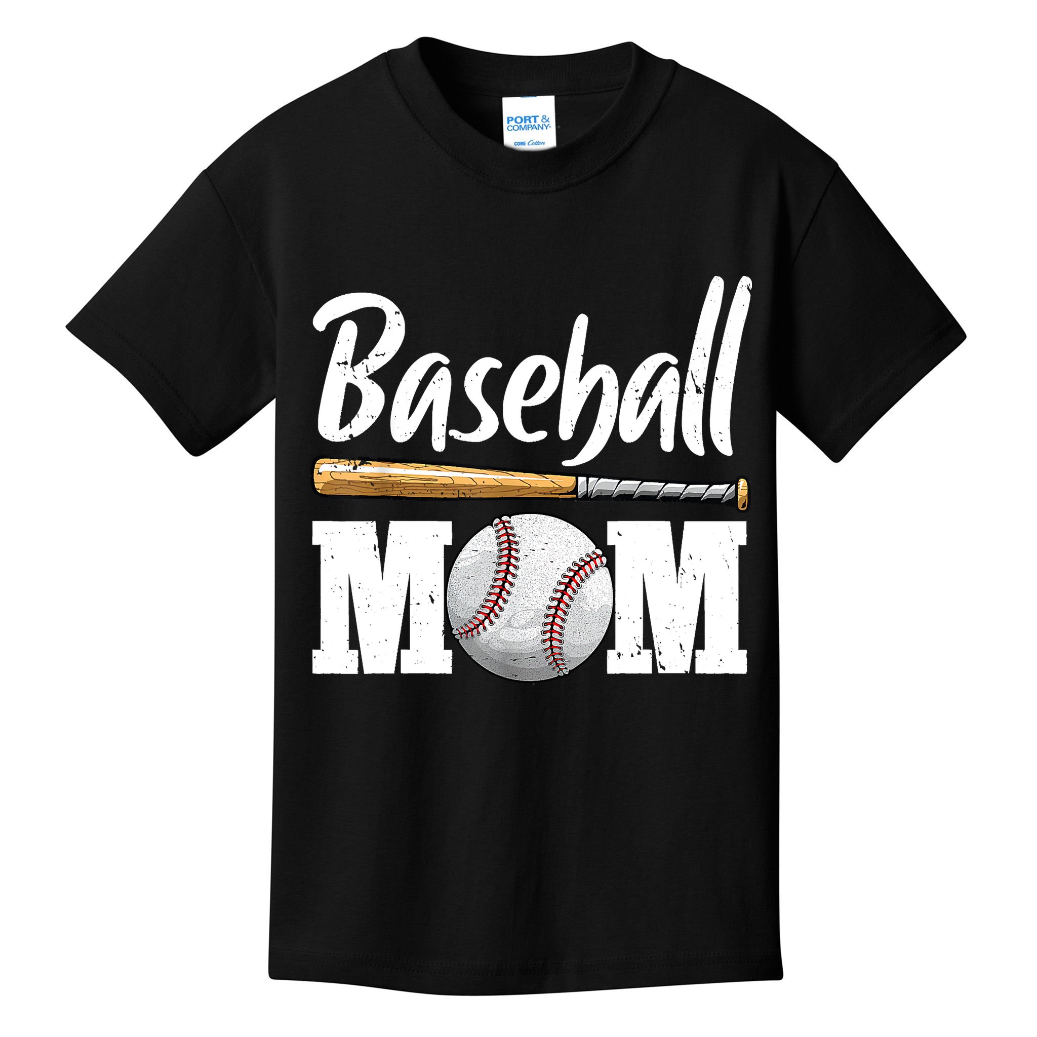 Baseball Mom Leopard Print Baseball Mama Mother's Day Kids T-Shirt