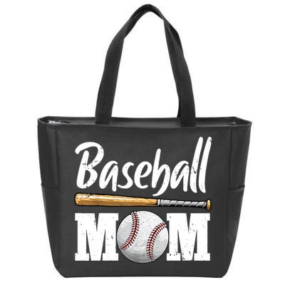 Baseball Mom Leopard Print Baseball Mama Mother's Day Zip Tote Bag