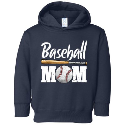 Baseball Mom Leopard Print Baseball Mama Mother's Day Toddler Hoodie