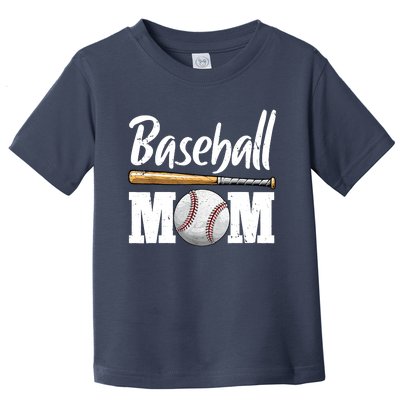 Baseball Mom Leopard Print Baseball Mama Mother's Day Toddler T-Shirt