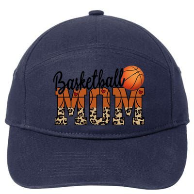 Basketball Mom Leopard Letters Design Gift 7-Panel Snapback Hat