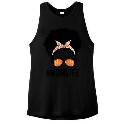 Basketball Mom Life Messy Bun Mothers Day Idea Gift Ladies PosiCharge Tri-Blend Wicking Tank