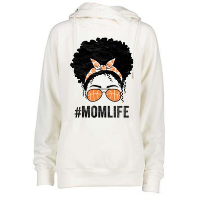 Basketball Mom Life Messy Bun Mothers Day Idea Gift Womens Funnel Neck Pullover Hood