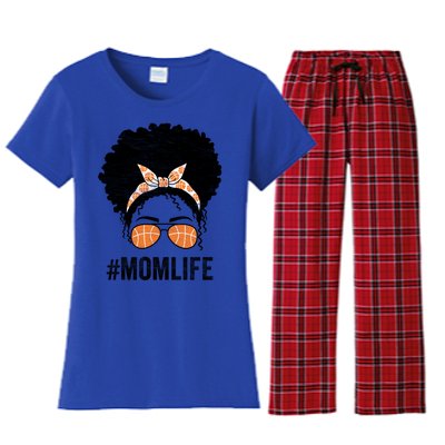 Basketball Mom Life Messy Bun Mothers Day Idea Gift Women's Flannel Pajama Set