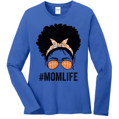 Basketball Mom Life Messy Bun Mothers Day Idea Gift Ladies Long Sleeve Shirt