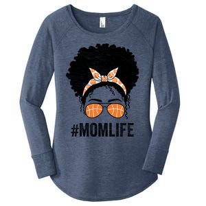 Basketball Mom Life Messy Bun Mothers Day Idea Gift Women's Perfect Tri Tunic Long Sleeve Shirt