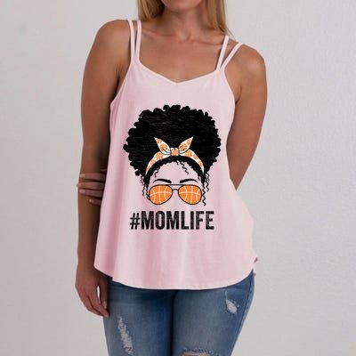 Basketball Mom Life Messy Bun Mothers Day Idea Gift Women's Strappy Tank