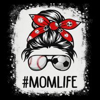 Bleached Mom Life Soccer Messy Bun Baseball Game Day Cooling Performance Crew T-Shirt