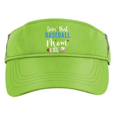 Busy Mom Livin' That Baseball Mom Life Sport Mother Funny Gift Adult Drive Performance Visor