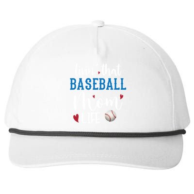 Busy Mom Livin' That Baseball Mom Life Sport Mother Funny Gift Snapback Five-Panel Rope Hat