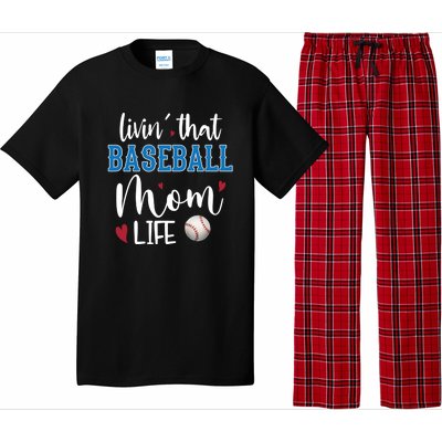 Busy Mom Livin' That Baseball Mom Life Sport Mother Funny Gift Pajama Set