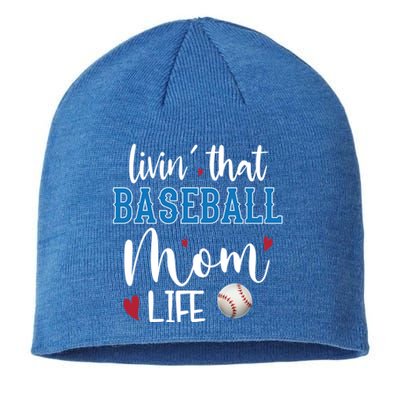 Busy Mom Livin' That Baseball Mom Life Sport Mother Funny Gift Sustainable Beanie