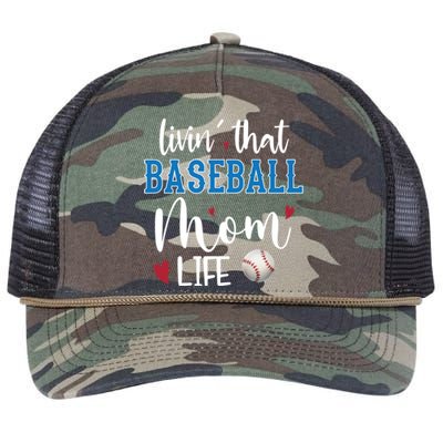 Busy Mom Livin' That Baseball Mom Life Sport Mother Funny Gift Retro Rope Trucker Hat Cap