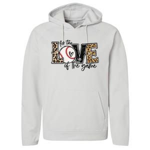 Baseball Mom Leopard For The Love Of The Game Baseball Performance Fleece Hoodie