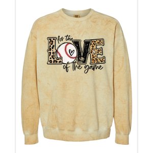 Baseball Mom Leopard For The Love Of The Game Baseball Colorblast Crewneck Sweatshirt