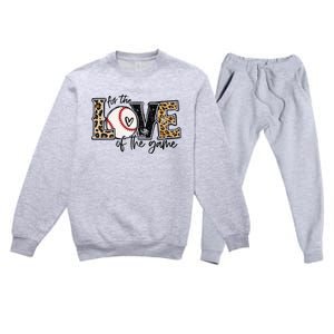 Baseball Mom Leopard For The Love Of The Game Baseball Premium Crewneck Sweatsuit Set