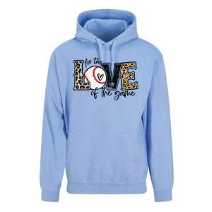 Baseball Mom Leopard For The Love Of The Game Baseball Unisex Surf Hoodie