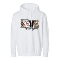 Baseball Mom Leopard For The Love Of The Game Baseball Garment-Dyed Fleece Hoodie