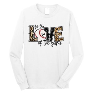 Baseball Mom Leopard For The Love Of The Game Baseball Long Sleeve Shirt