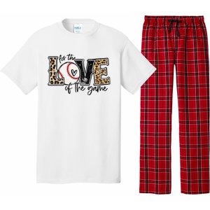 Baseball Mom Leopard For The Love Of The Game Baseball Pajama Set