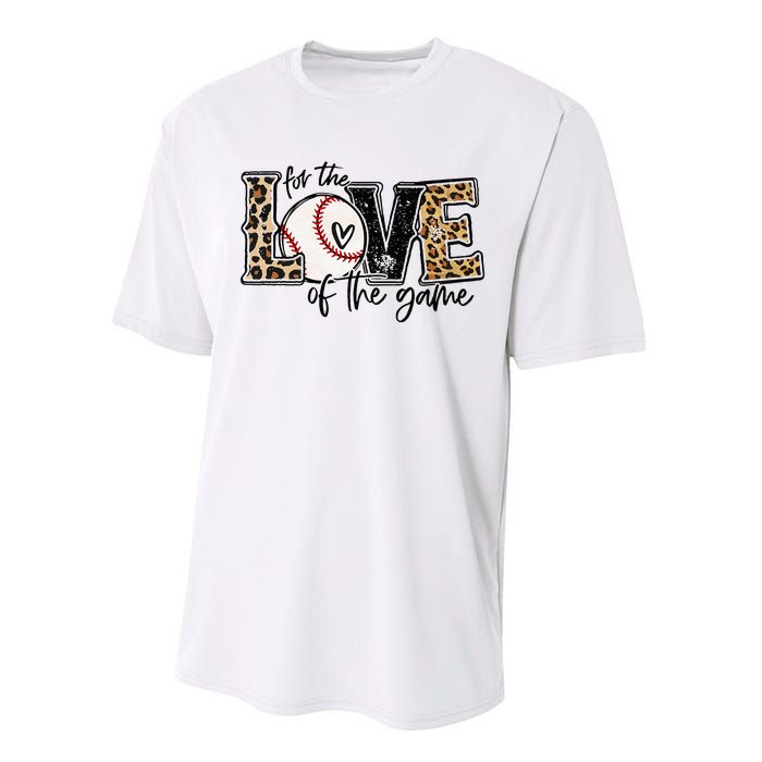 Baseball Mom Leopard For The Love Of The Game Baseball Performance Sprint T-Shirt