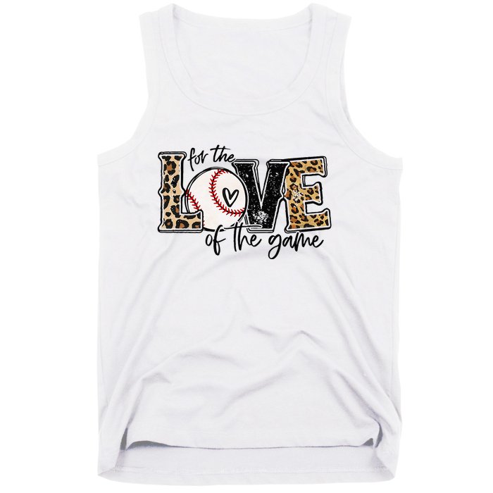 Baseball Mom Leopard For The Love Of The Game Baseball Tank Top