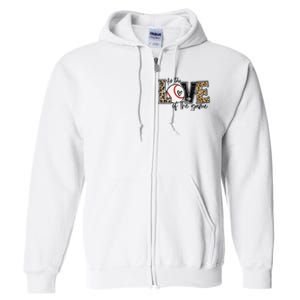 Baseball Mom Leopard For The Love Of The Game Baseball Full Zip Hoodie