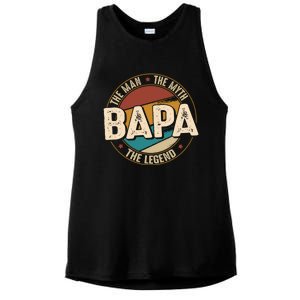 Bapa Myth Legend Funny Fathers Day Bapa Gift Ladies PosiCharge Tri-Blend Wicking Tank