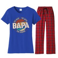 Bapa Myth Legend Funny Fathers Day Bapa Gift Women's Flannel Pajama Set