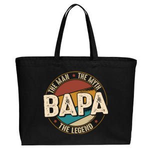 Bapa Myth Legend Funny Fathers Day Bapa Gift Cotton Canvas Jumbo Tote