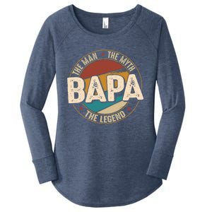 Bapa Myth Legend Funny Fathers Day Bapa Gift Women's Perfect Tri Tunic Long Sleeve Shirt