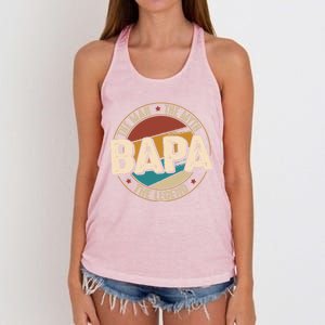 Bapa Myth Legend Funny Fathers Day Bapa Gift Women's Knotted Racerback Tank