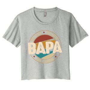 Bapa Myth Legend Funny Fathers Day Bapa Gift Women's Crop Top Tee