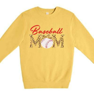 Baseball Mom Leopard Bandana Funny Softball Mom Mother's Day Gift Premium Crewneck Sweatshirt