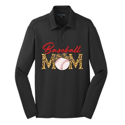 Baseball Mom Leopard Bandana Funny Softball Mom Mother's Day Gift Silk Touch Performance Long Sleeve Polo