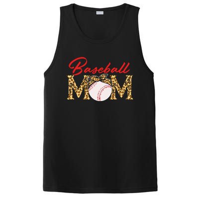 Baseball Mom Leopard Bandana Funny Softball Mom Mother's Day Gift PosiCharge Competitor Tank