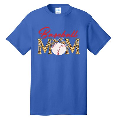 Baseball Mom Leopard Bandana Funny Softball Mom Mother's Day Gift Tall T-Shirt