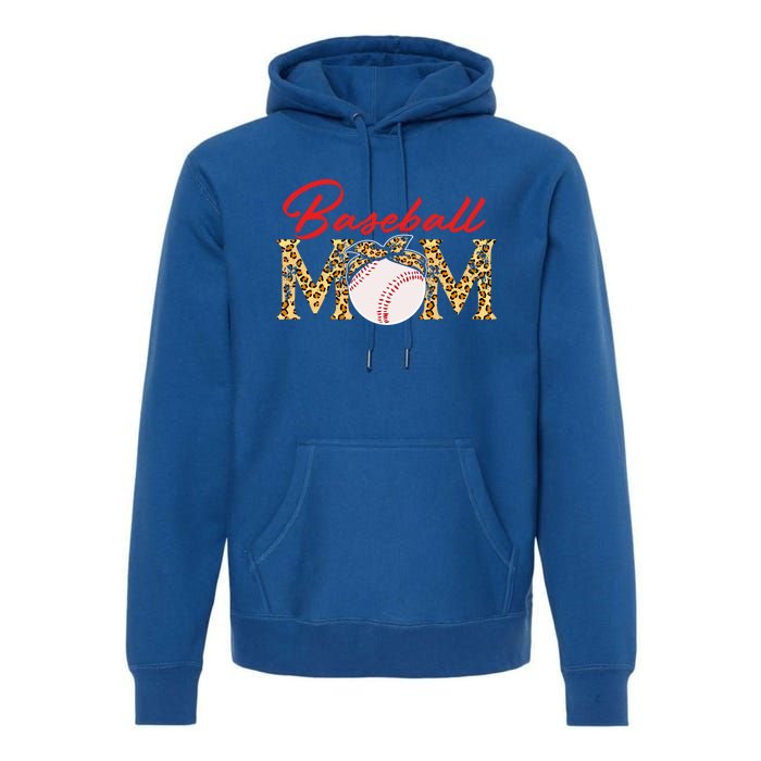 Baseball Mom Leopard Bandana Funny Softball Mom Mother's Day Gift Premium Hoodie