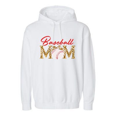 Baseball Mom Leopard Bandana Funny Softball Mom Mother's Day Gift Garment-Dyed Fleece Hoodie