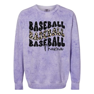 Baseball Mama Leopard Proud Baseball Mom Game Day Colorblast Crewneck Sweatshirt